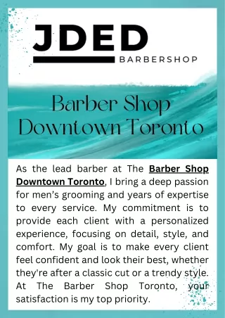 Stylish Barber Shop in the Heart of Downtown Toronto  JDED Barbershop