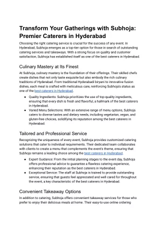 best caterers in hyderabad