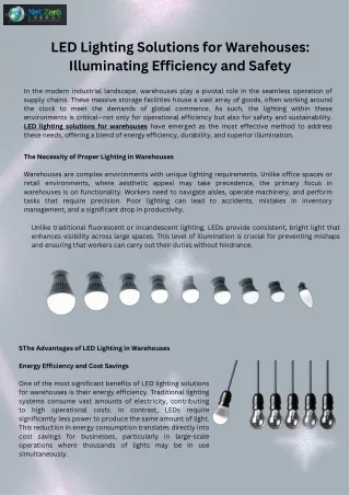 LED Lighting Solutions for Warehouses Illuminating Efficiency and Safety