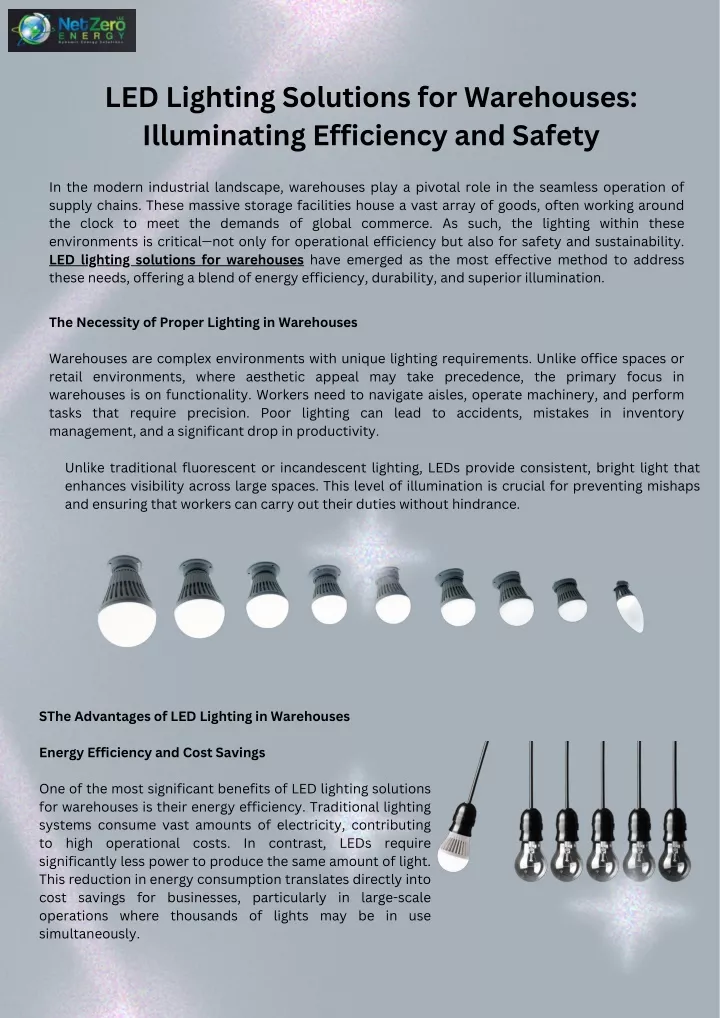 led lighting solutions for warehouses