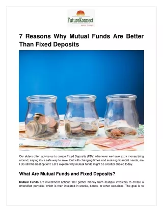 7 Reasons Why Mutual Funds Are Better Than Fixed Deposits