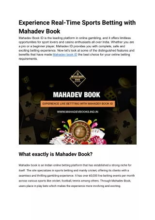 Experience Real-Time Sports Betting with Mahadev Book (1)