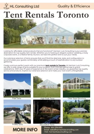 Tent Rentals Toronto | Harrison Luis Consulting