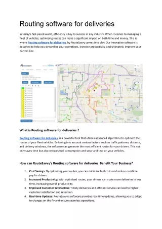 Routing software for deliveries