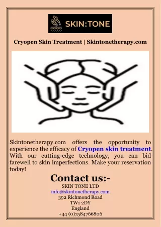 Cryopen Skin Treatment  Skintonetherapy.com