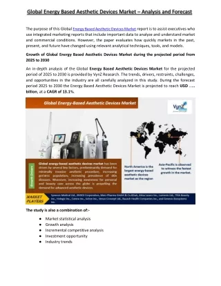global energy based aesthetic devices market