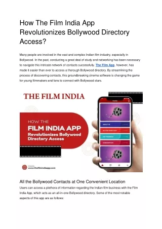 How The Film India App Revolutionizes Bollywood Directory Access.docx