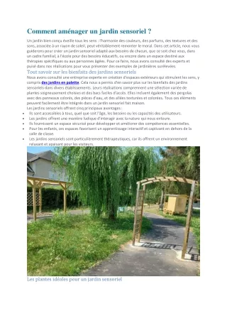 comment am nager un jardin sensoriel