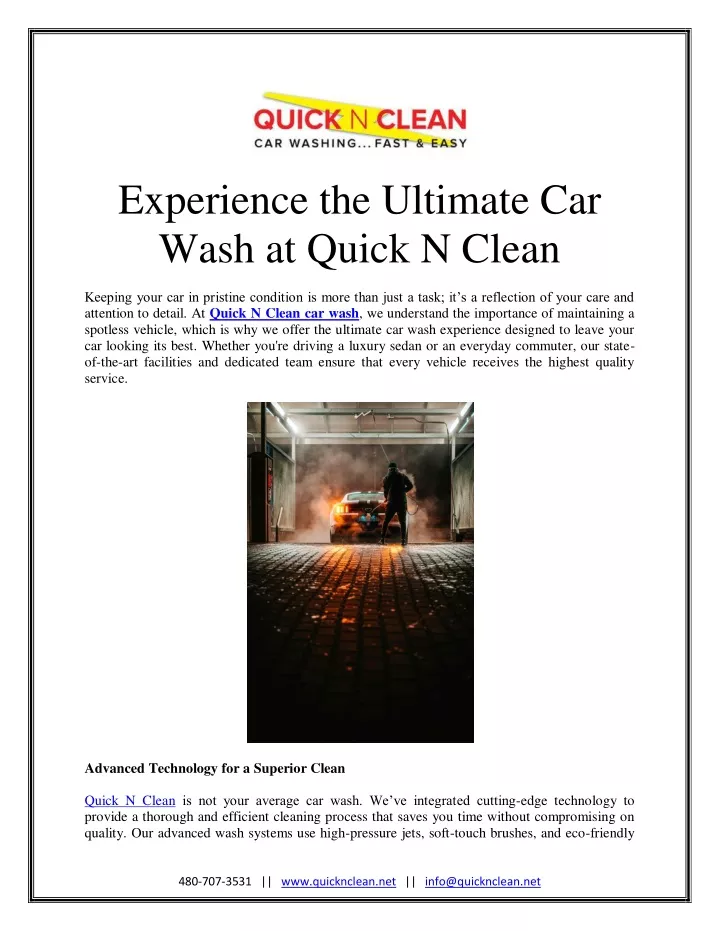 experience the ultimate car wash at quick n clean