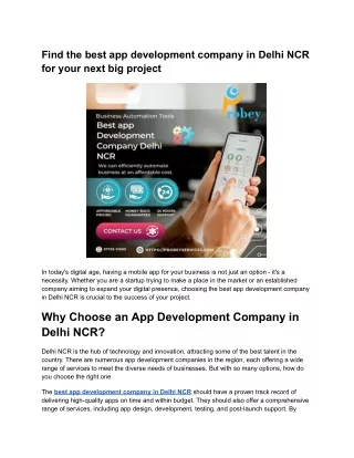 find the best app development company in delhi