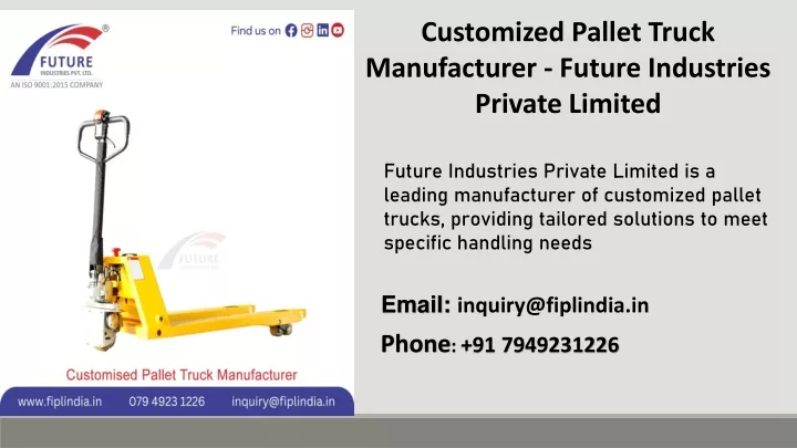 customized pallet truck manufacturer future