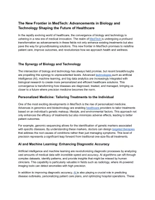 12. The New Frontier in MedTech_ Advancements in Biology and Technology Shaping the Future of Healthcare