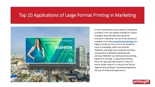 Top 10 Applications of Large Format Printing in Marketing