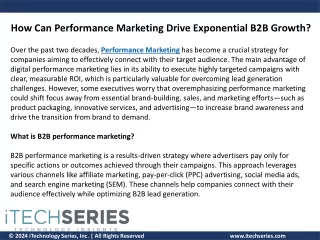 How Can Performance Marketing Drive Exponential B2B Growth?