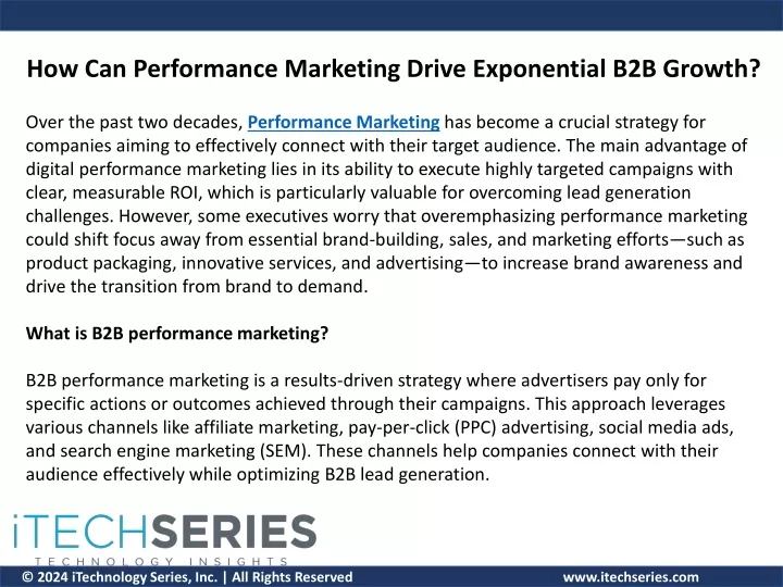 how can performance marketing drive exponential