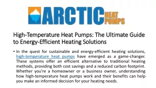 High Temperature Heat Pump