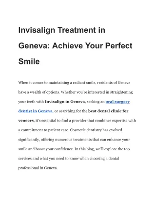 Invisalign Treatment in Geneva_ Achieve Your Perfect Smile