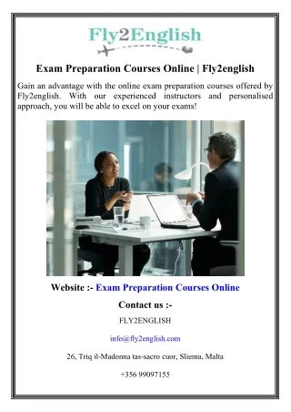 Exam Preparation Courses Online   Fly2english