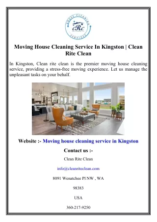 Moving House Cleaning Service In Kingston   Clean Rite Clean