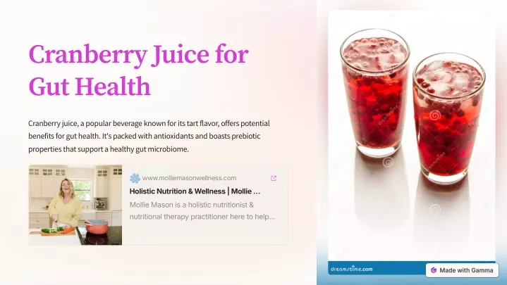 cranberry juice for gut health