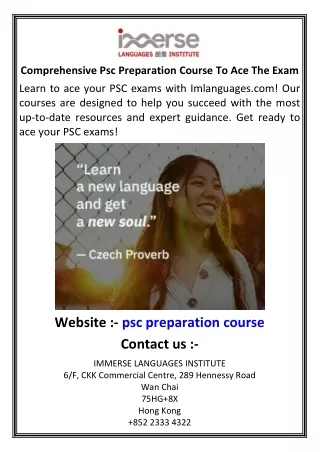 Comprehensive Psc Preparation Course To Ace The Exam