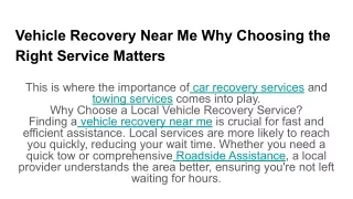 vehicle recovery near me why choosing the right