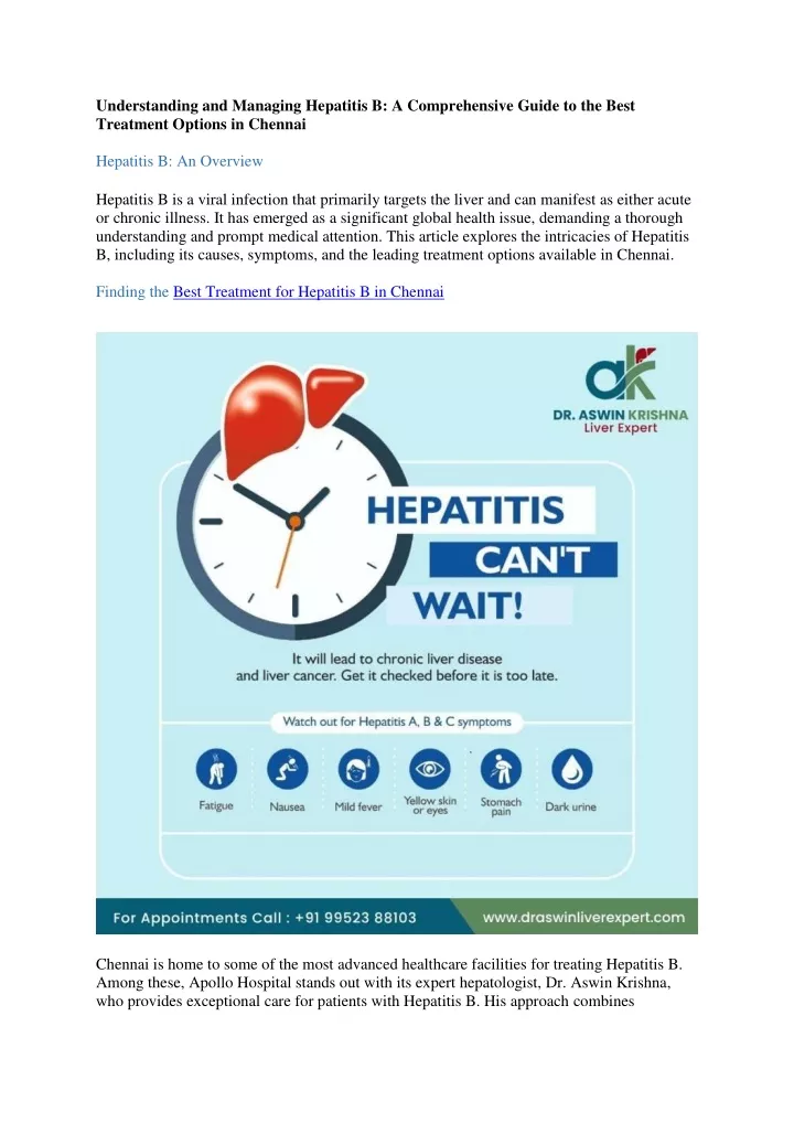 understanding and managing hepatitis