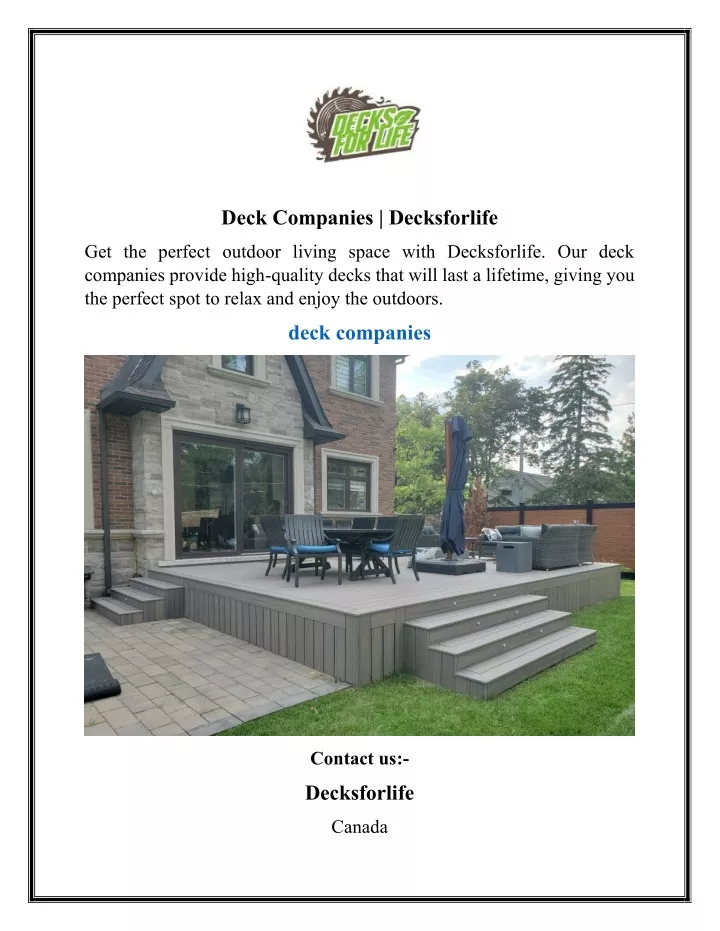 deck companies decksforlife