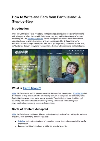 How to Write and Earn from Earth Island_ A Step-by-Step