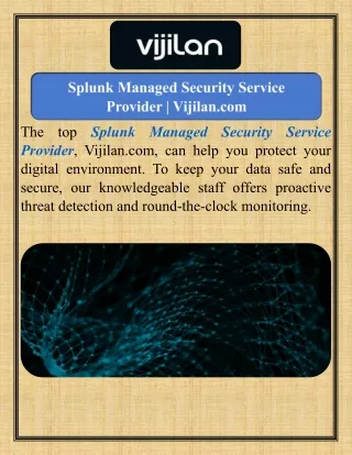 Splunk Managed Security Service Provider   Vijilan.com