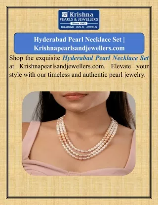 Hyderabad Pearl Necklace Set   Krishnapearlsandjewellers.com