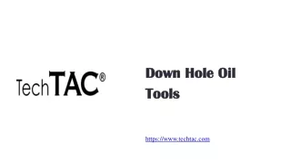 Down Hole Oil Tools - www.techtac.com