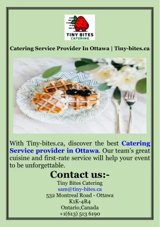 Catering Service Provider In Ottawa  Tiny-bites.ca