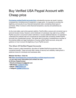 Buy Verified PayPal Accounts - Personal & Business Accounts