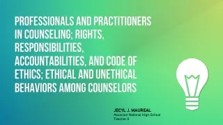professionals and practitioners in counseling