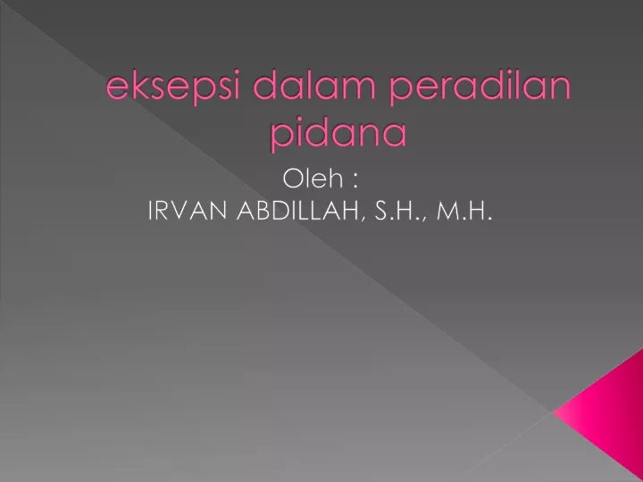 eksepsi dalam peradilan pidana