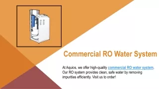 Commercial RO Water System