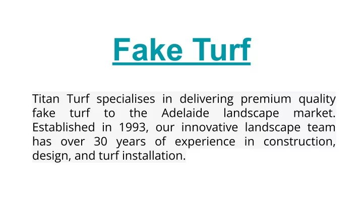 fake turf