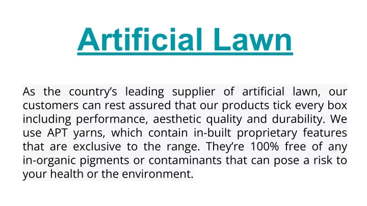 artificial lawn