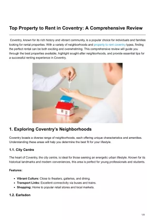 top property to rent in coventry a comprehensive