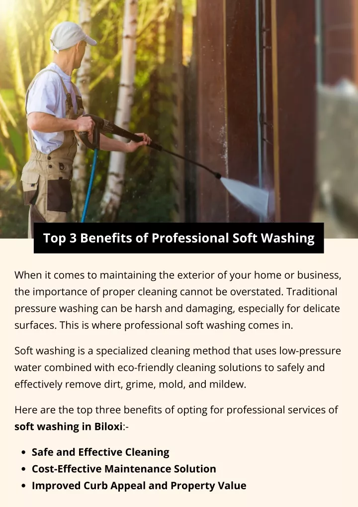 top 3 benefits of professional soft washing