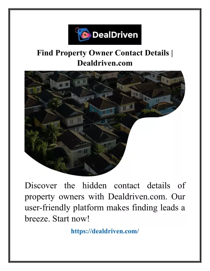 find property owner contact details dealdriven com