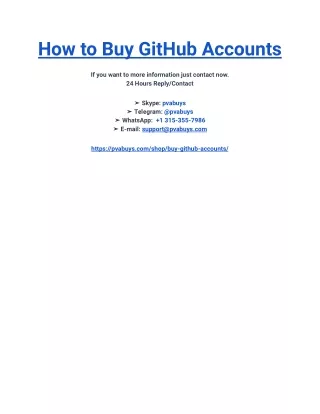 How to Buy GitHub Accounts
