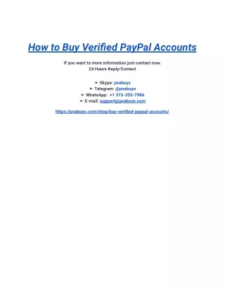How to Buy Verified PayPal Accounts