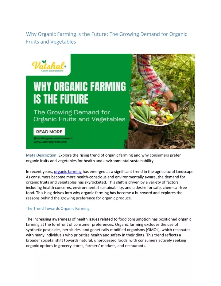 why organic farming is the future the growing