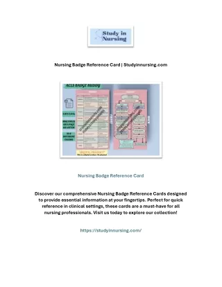 Nursing Badge Reference Card | Studyinnursing.com