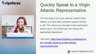 Quickly Speak to a Virgin Atlantic Representative