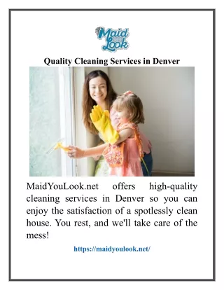 Quality Cleaning Services in Denver