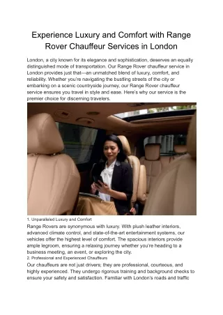 Experience Luxury and Comfort with Range Rover Chauffeur Services in London (1)