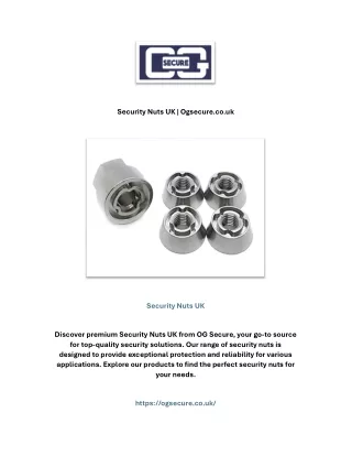 Security Nuts UK | Ogsecure.co.uk